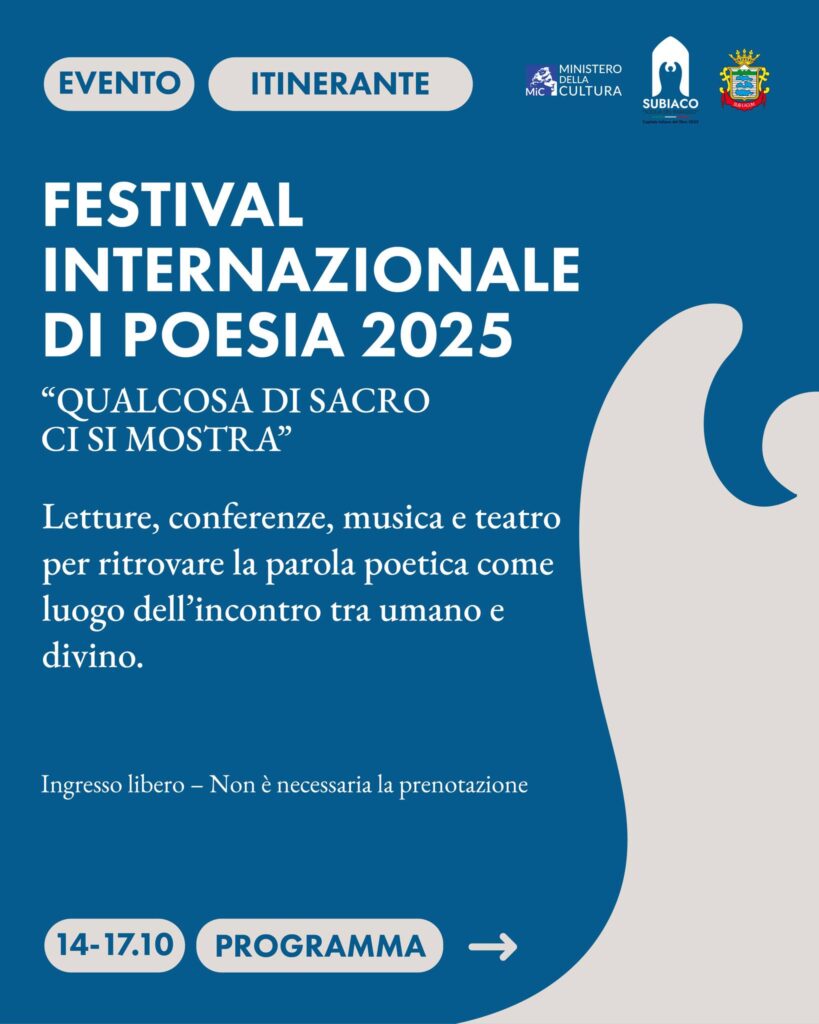 Festival Internazionale di Poesia \"Qualcosa di Sacro ci si mostra\"